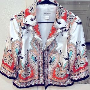 TanJay Petites VINTAGE MultiColored Elegant Blazer Womens Size 10Petite-Fits Med
